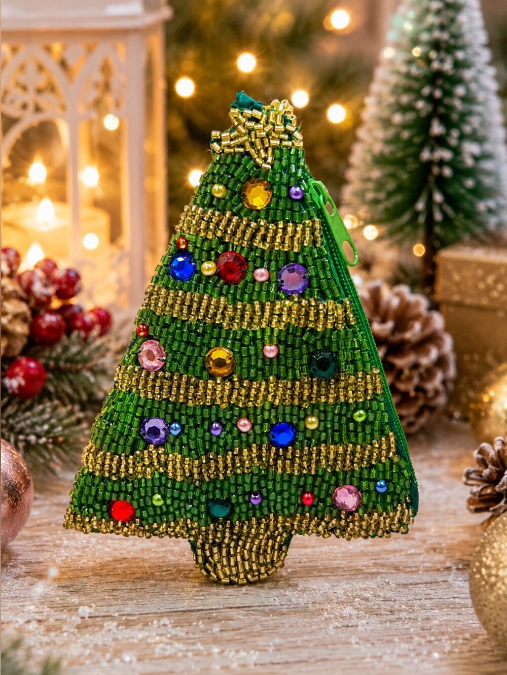 🎄 Oh Christmas Tree Beaded Zipper Pouch 🎄